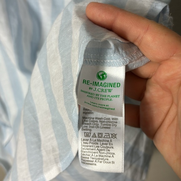 J. Crew Striped linen cotton sleeveless popover tunic top
Stripe blue white XS - Picture 6 of 10